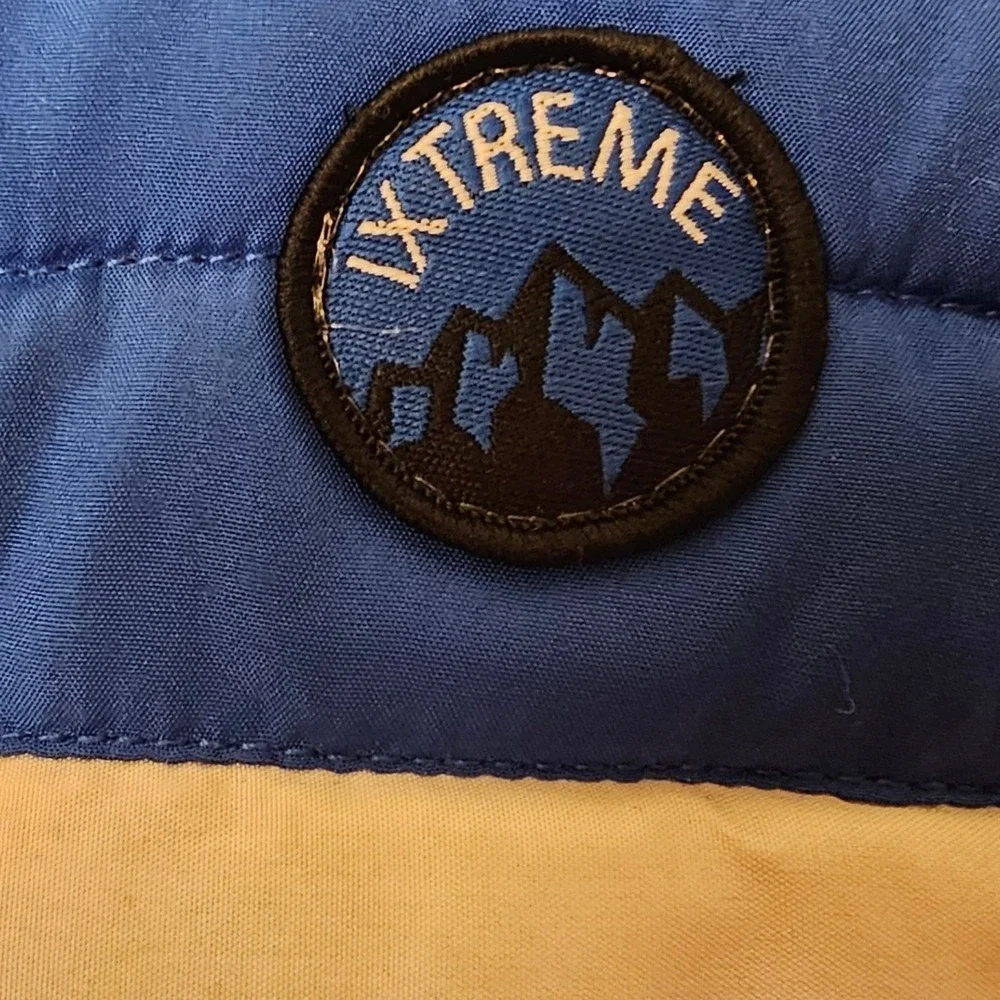 iXtreme Boys Puffer Jacket Blue White Gray Winter Hooded Size 4 Good‎ GUC
